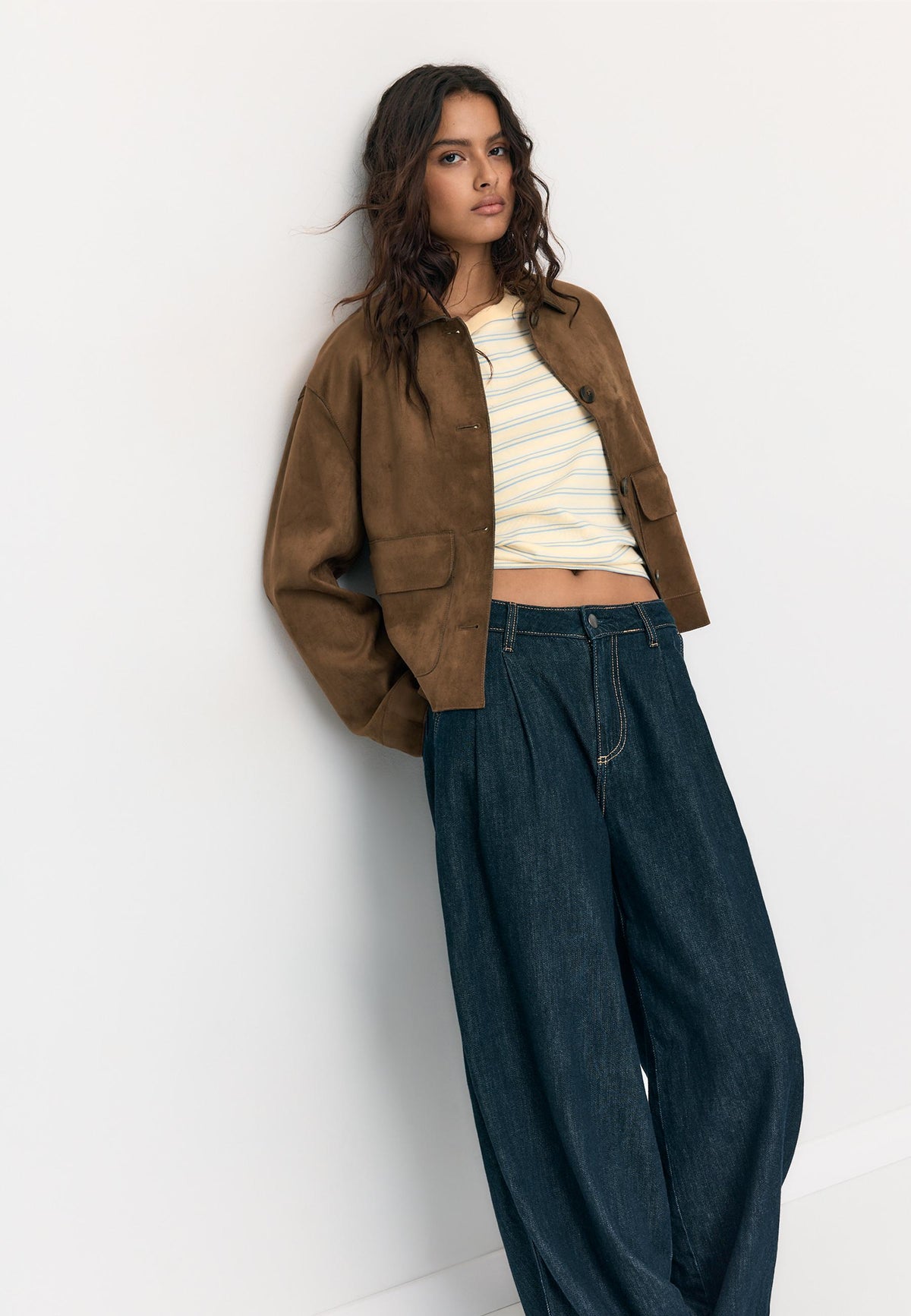 Veste Courte en Suédine Femme