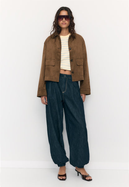 Veste Courte en Suédine Femme